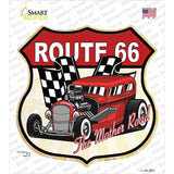 Red Hot Rod Route 66 Novelty Highway Shield Sticker Decal