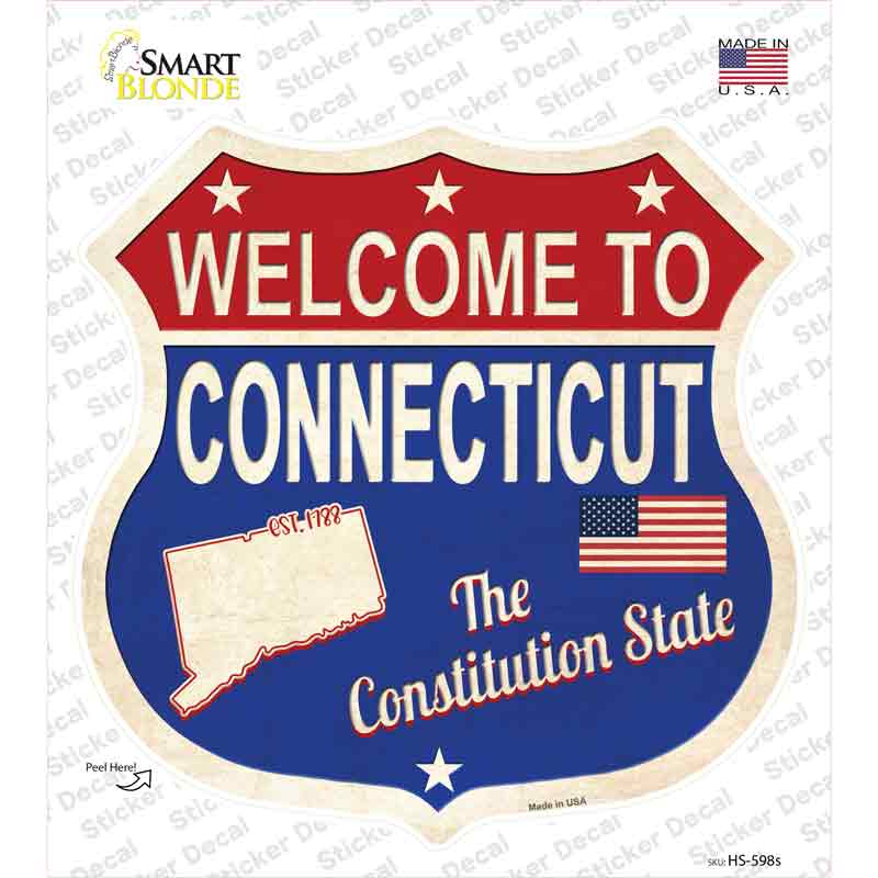 Connecticut Established Novelty Highway Shield Sticker Decal