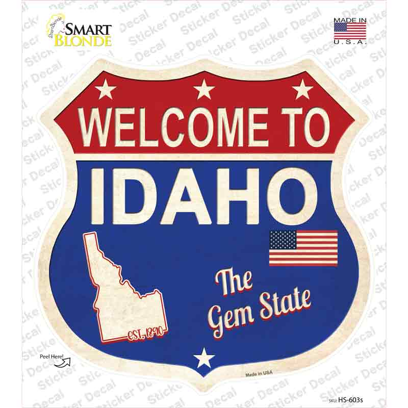 Idaho Established Novelty Highway Shield Sticker Decal