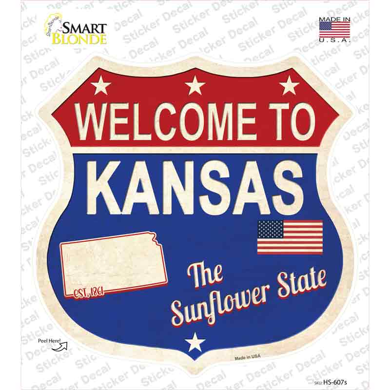 Kansas Established Novelty Highway Shield Sticker Decal