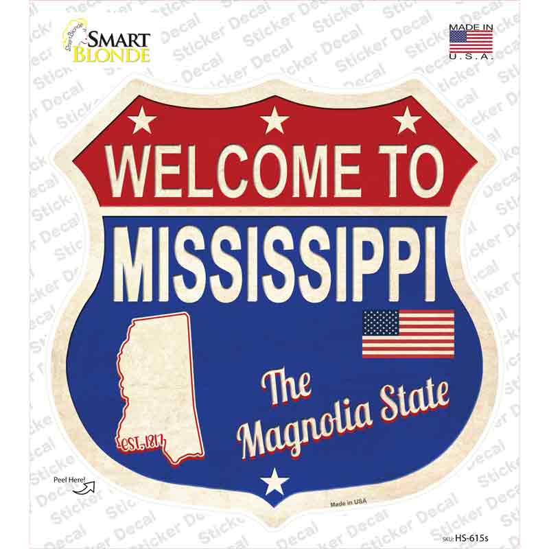 Mississippi Established Novelty Highway Shield Sticker Decal