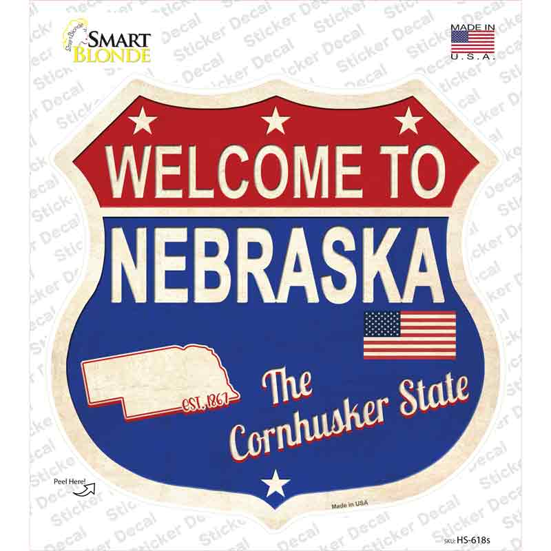 Nebraska Established Novelty Highway Shield Sticker Decal