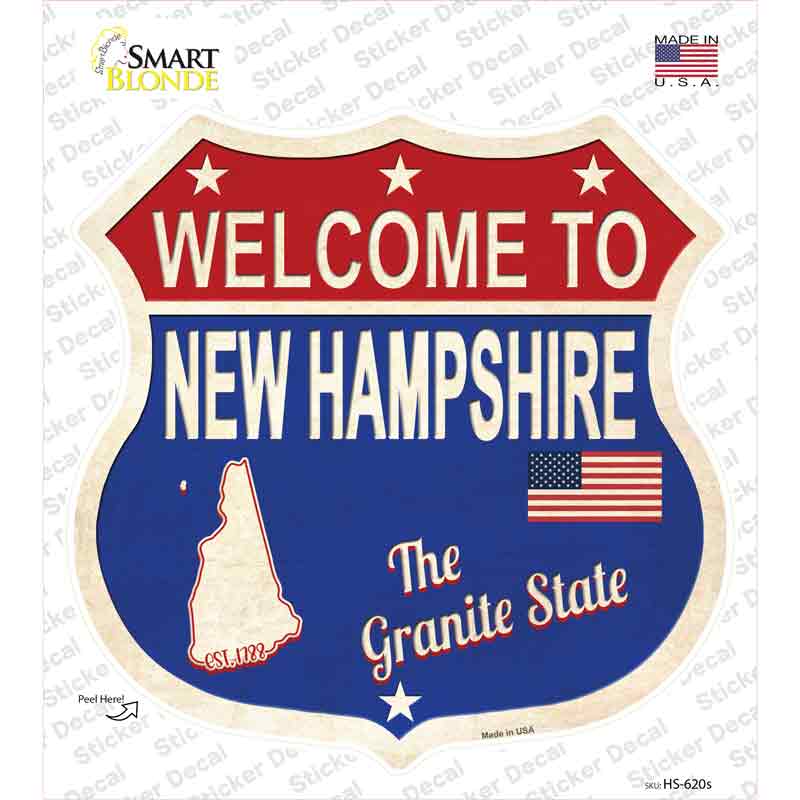 New Hampshire Established Novelty Highway Shield Sticker Decal
