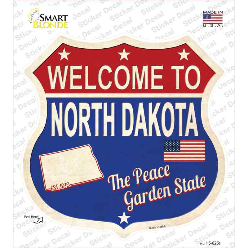 North Dakota Established Novelty Highway Shield Sticker Decal