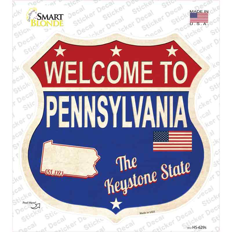 Pennsylvania Established Novelty Highway Shield Sticker Decal