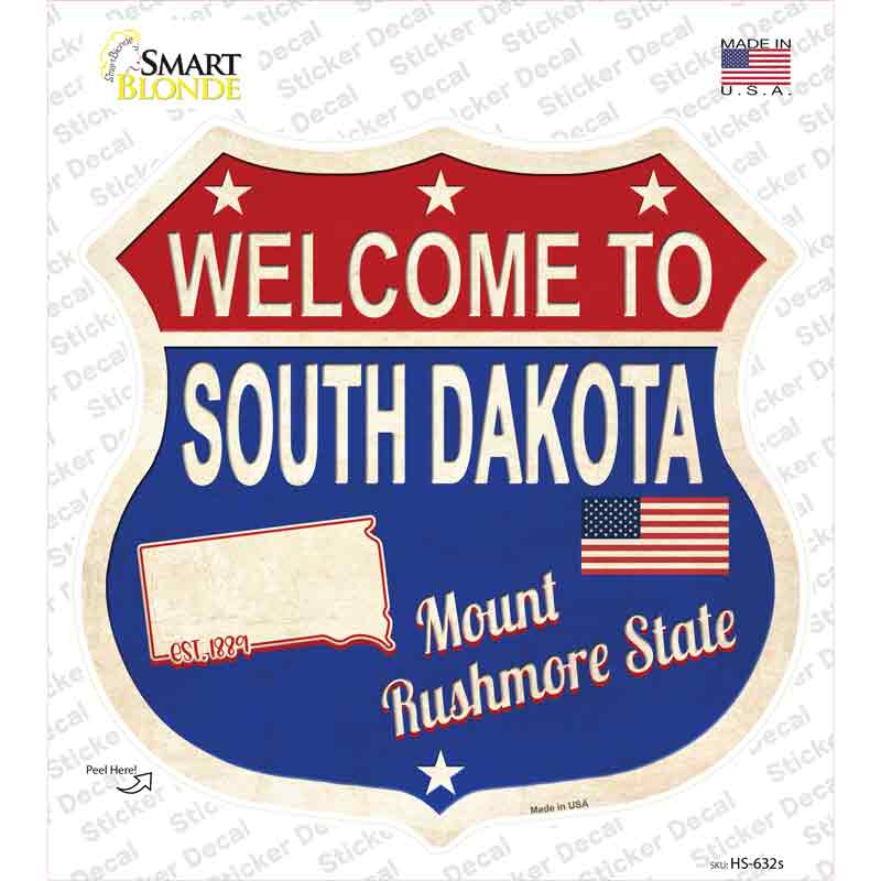 South Dakota Established Novelty Highway Shield Sticker Decal