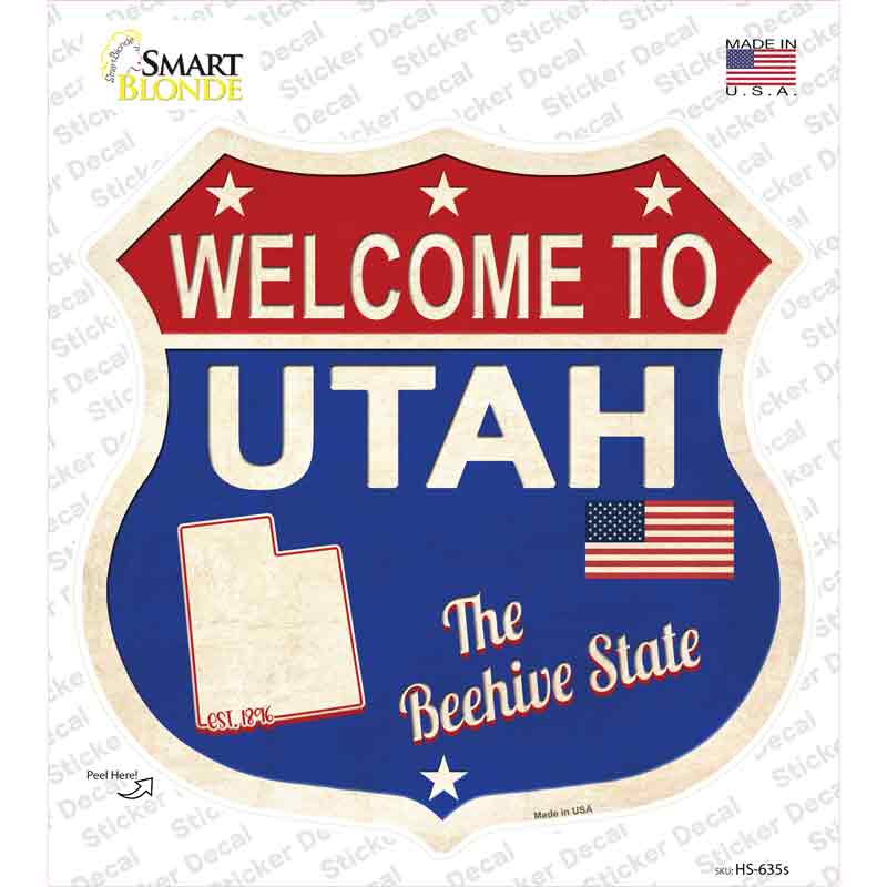 Utah Established Novelty Highway Shield Sticker Decal