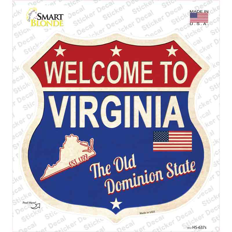 Virginia Established Novelty Highway Shield Sticker Decal