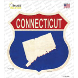 Connecticut Silhouette Novelty Highway Shield Sticker Decal
