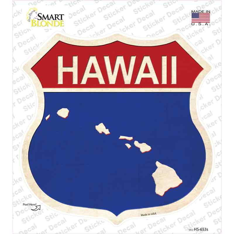 Hawaii Silhouette Novelty Highway Shield Sticker Decal