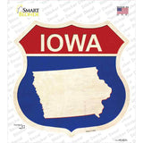 Iowa Silhouette Novelty Highway Shield Sticker Decal