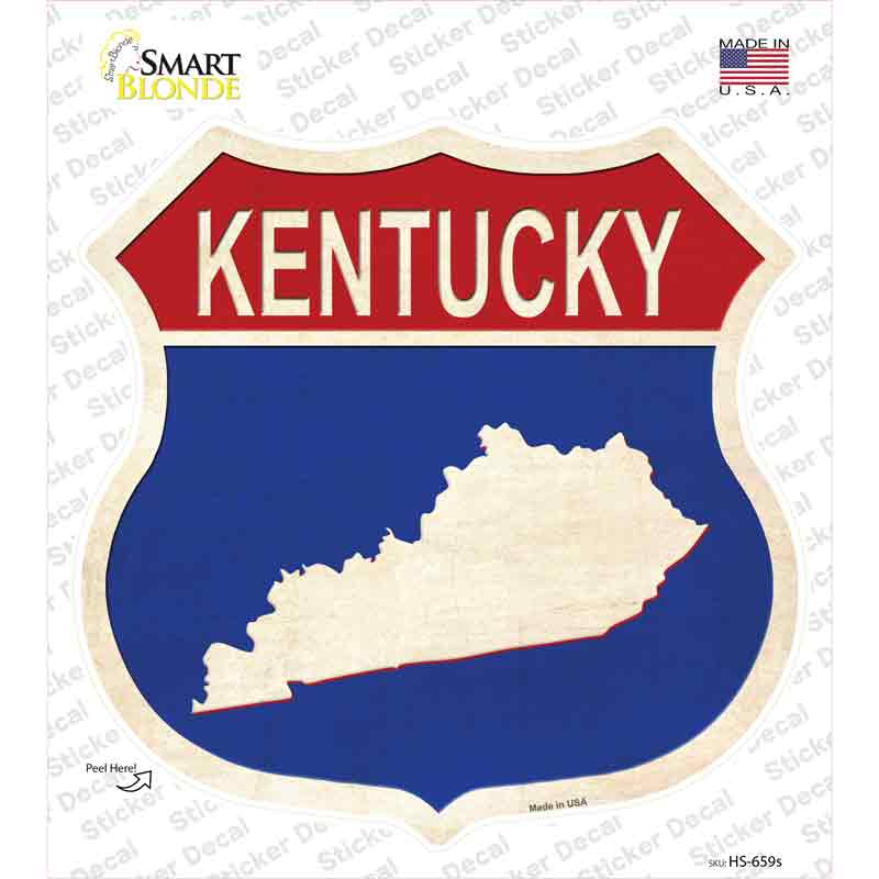 Kentucky Silhouette Novelty Highway Shield Sticker Decal