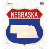 Nebraska Silhouette Novelty Highway Shield Sticker Decal