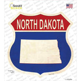 North Dakota Silhouette Novelty Highway Shield Sticker Decal