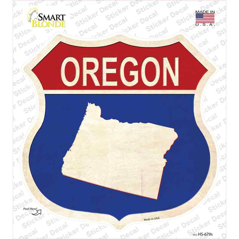 Oregon Silhouette Novelty Highway Shield Sticker Decal