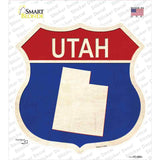 Utah Silhouette Novelty Highway Shield Sticker Decal