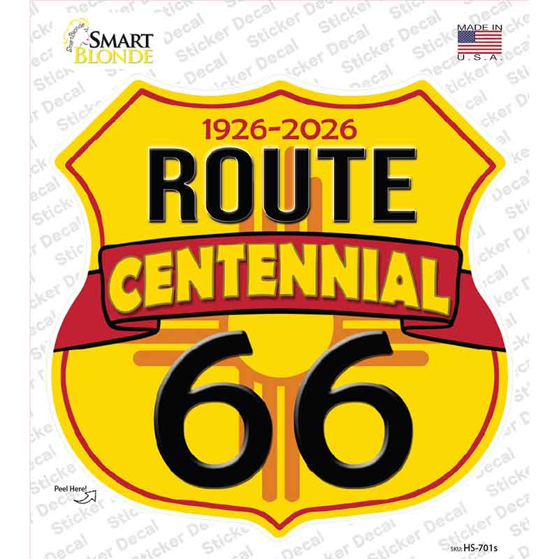 NM Route 66 Centennial Novelty Highway Shield Sticker Decal HS-701s