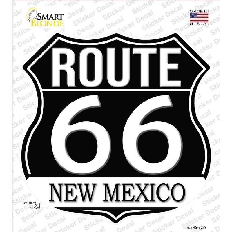 NM Route 66 Black Novelty Highway Shield Sticker Decal HS-723s