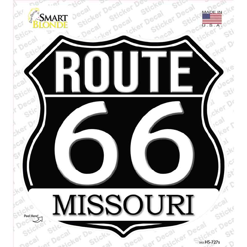 MO Route 66 Black Novelty Highway Shield Sticker Decal HS-727s