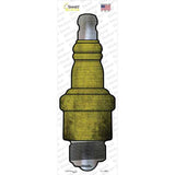 Yellow Oil Rubbed Novelty Spark Plug Sticker Decal