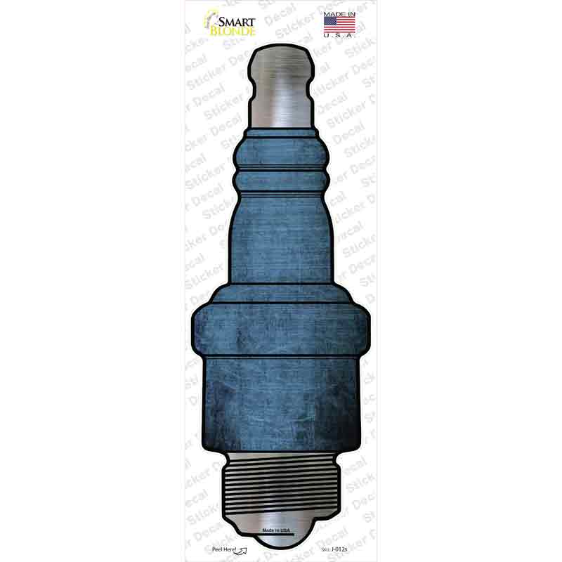 Light Blue Oil Rubbed Novelty Spark Plug Sticker Decal