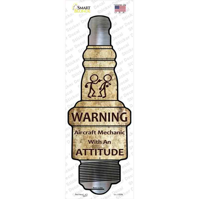 Aircraft Mechanic Novelty Spark Plug Sticker Decal