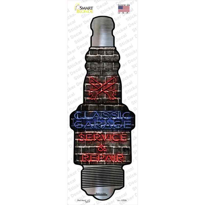 Classic Garage Novelty Spark Plug Sticker Decal