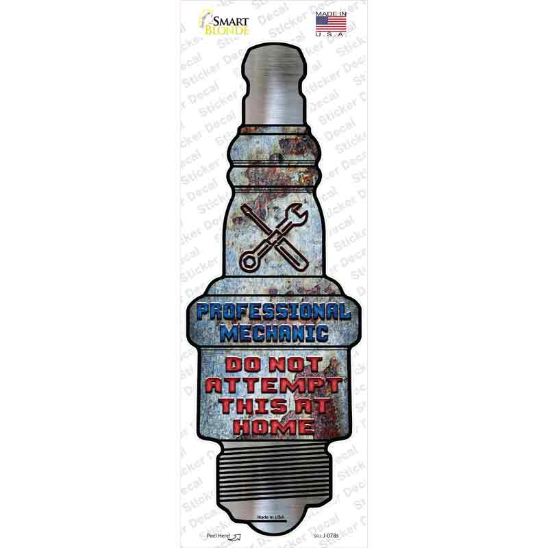 Professional Mechanic Novelty Spark Plug Sticker Decal