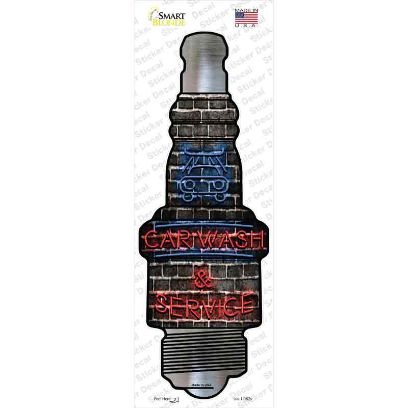 Car Wash and Service Novelty Spark Plug Sticker Decal