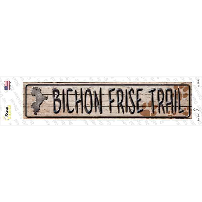 Bichon Frise Trail Novelty Narrow Sticker Decal