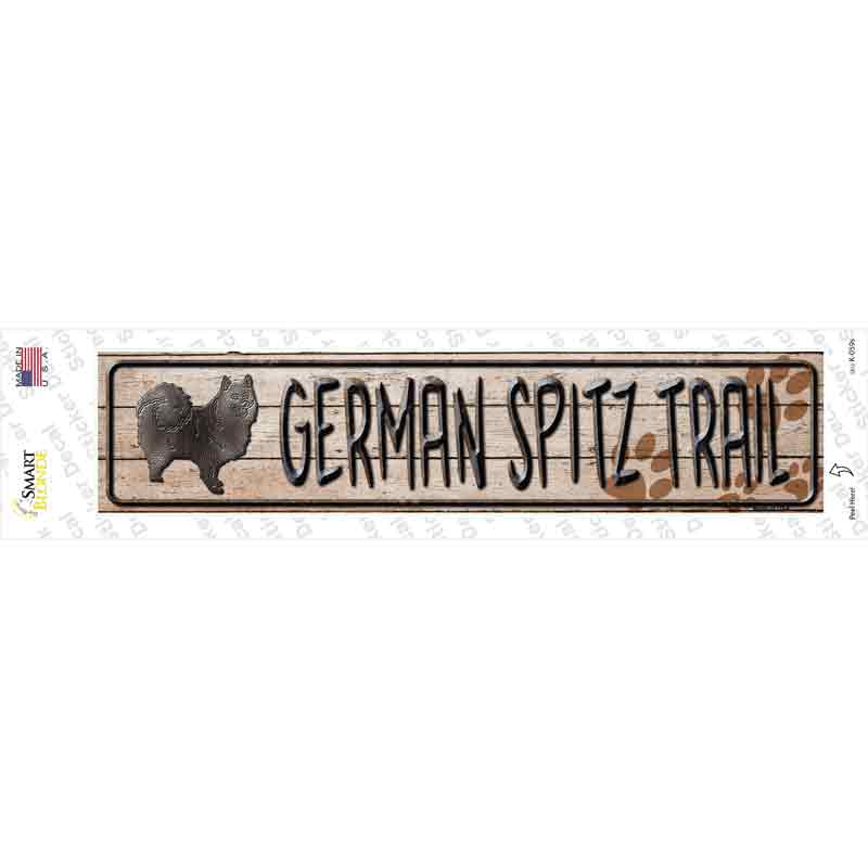 German Spitz Trail Novelty Narrow Sticker Decal