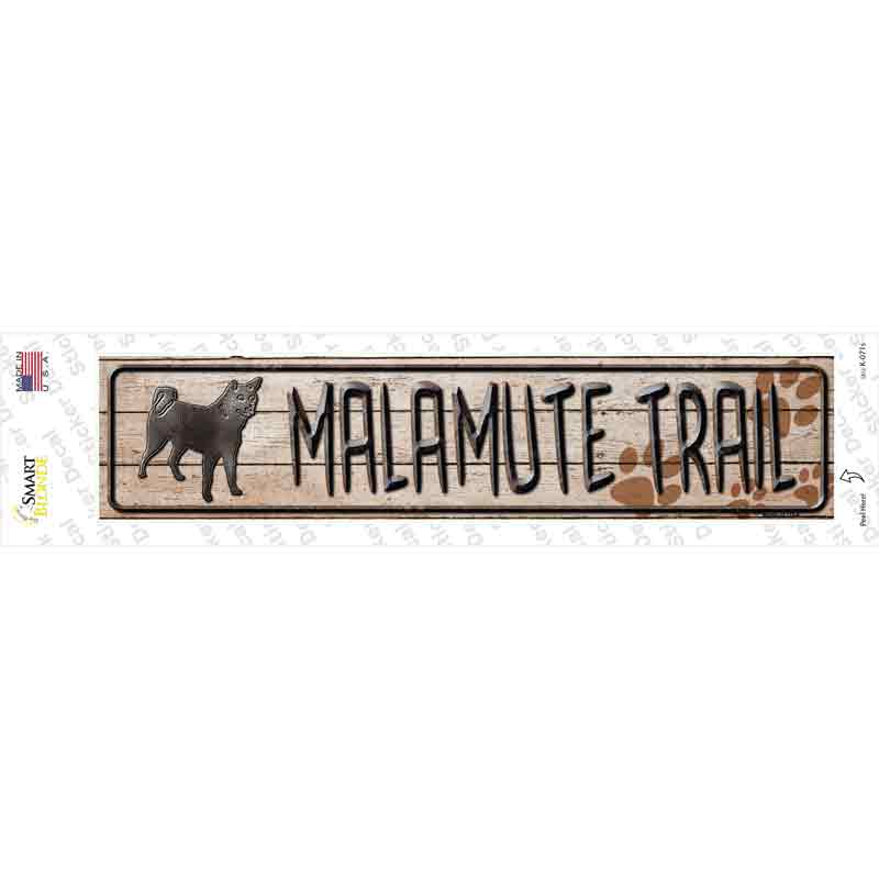 Malamute Trail Novelty Narrow Sticker Decal