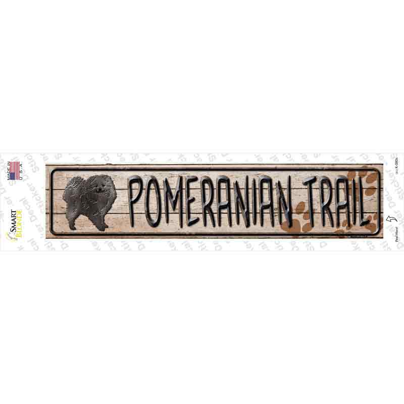 Pomeranian Trail Novelty Narrow Sticker Decal