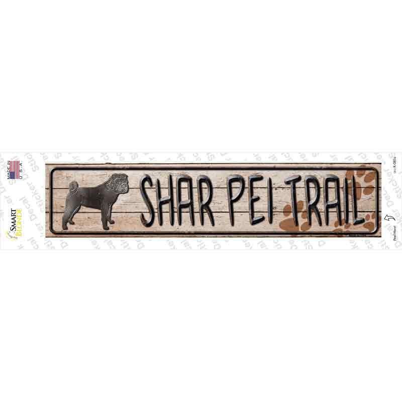 Shar Pei Trail Novelty Narrow Sticker Decal