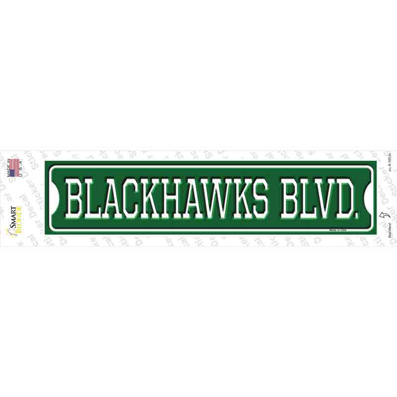 Blackhawks Blvd Novelty Narrow Sticker Decal