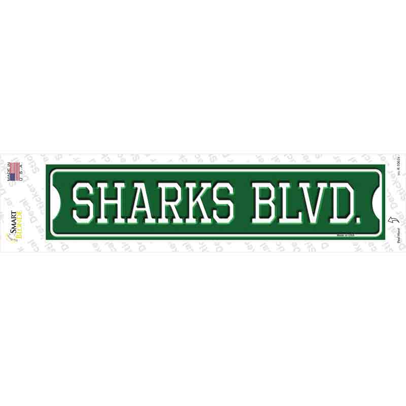 Sharks Blvd Novelty Narrow Sticker Decal