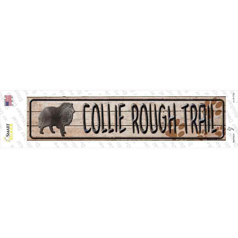 Collie Rough Trail Novelty Narrow Sticker Decal