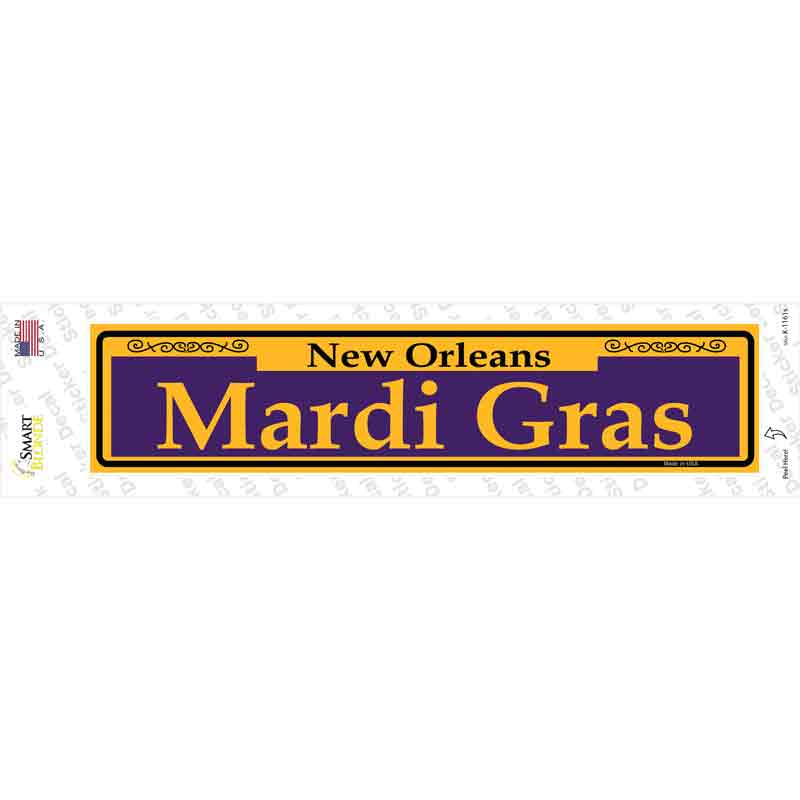 Mardi Gras Purple Novelty Narrow Sticker Decal