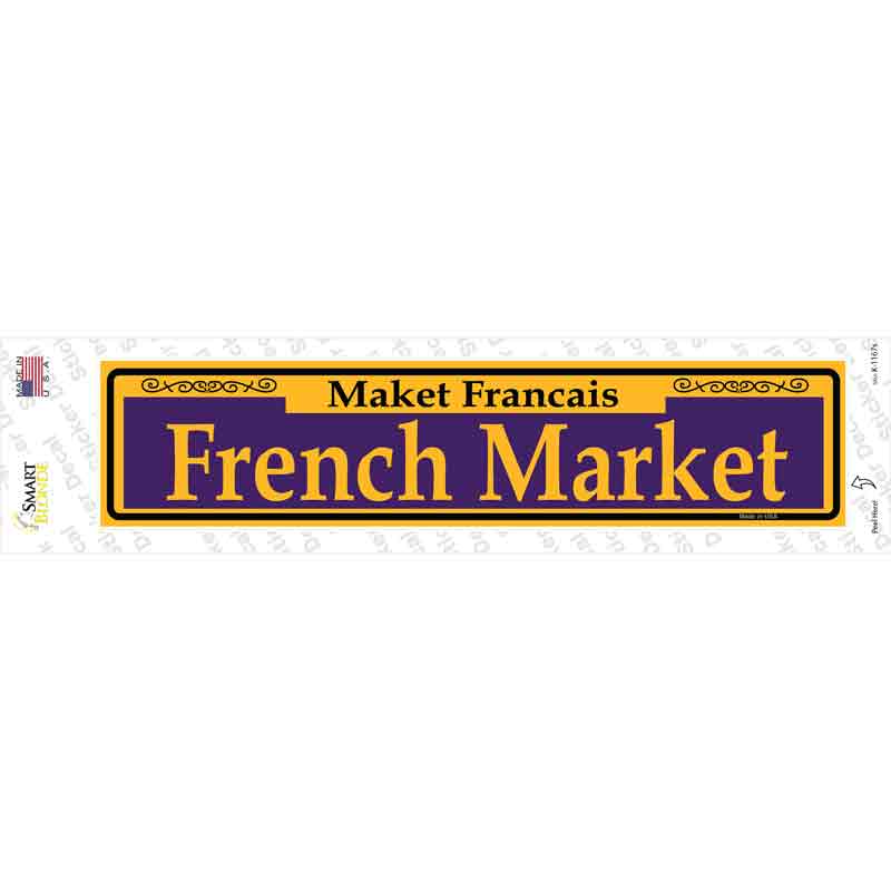 French Market Purple Novelty Narrow Sticker Decal