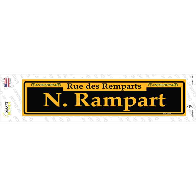 N. Rampart Yellow Novelty Narrow Sticker Decal