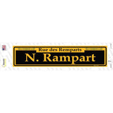 N. Rampart Yellow Novelty Narrow Sticker Decal