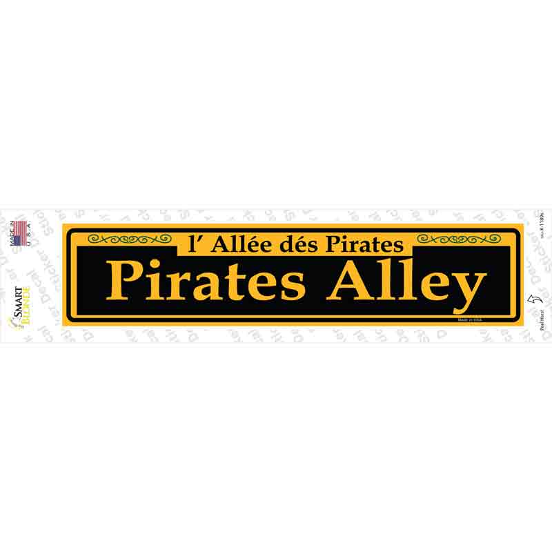 Pirates Alley Yellow Novelty Narrow Sticker Decal