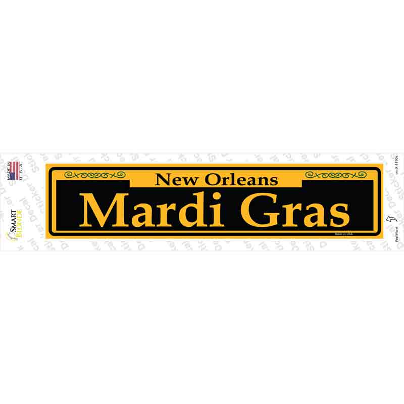 Mardi Gras Yellow Novelty Narrow Sticker Decal