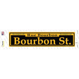 Bourbon St. Yellow Novelty Narrow Sticker Decal