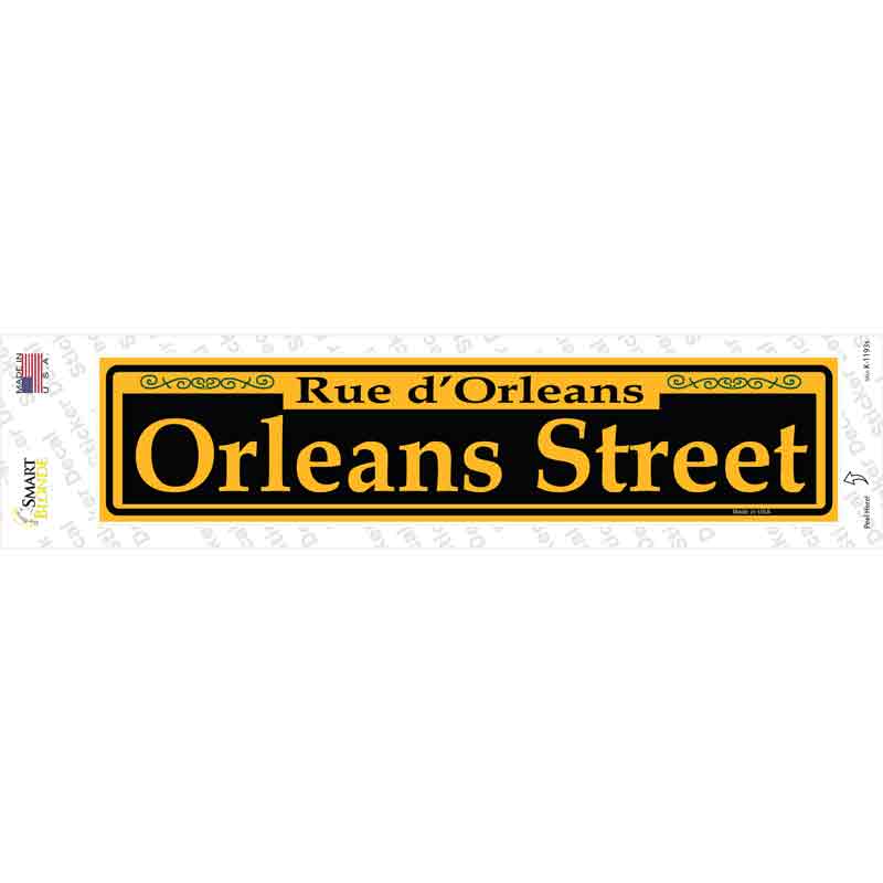 Orleans Street Yellow Novelty Narrow Sticker Decal