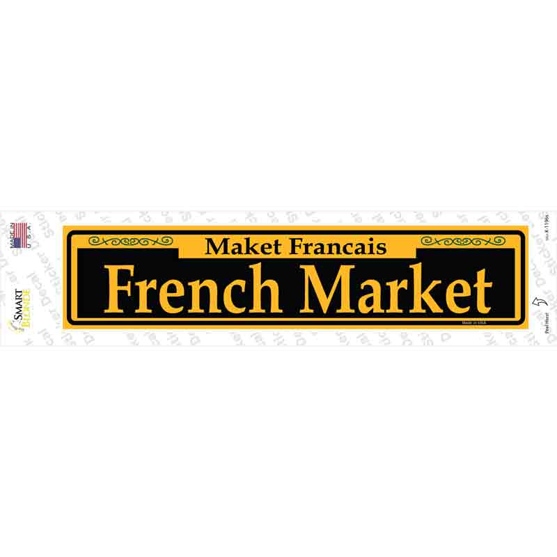 French Market Yellow Novelty Narrow Sticker Decal
