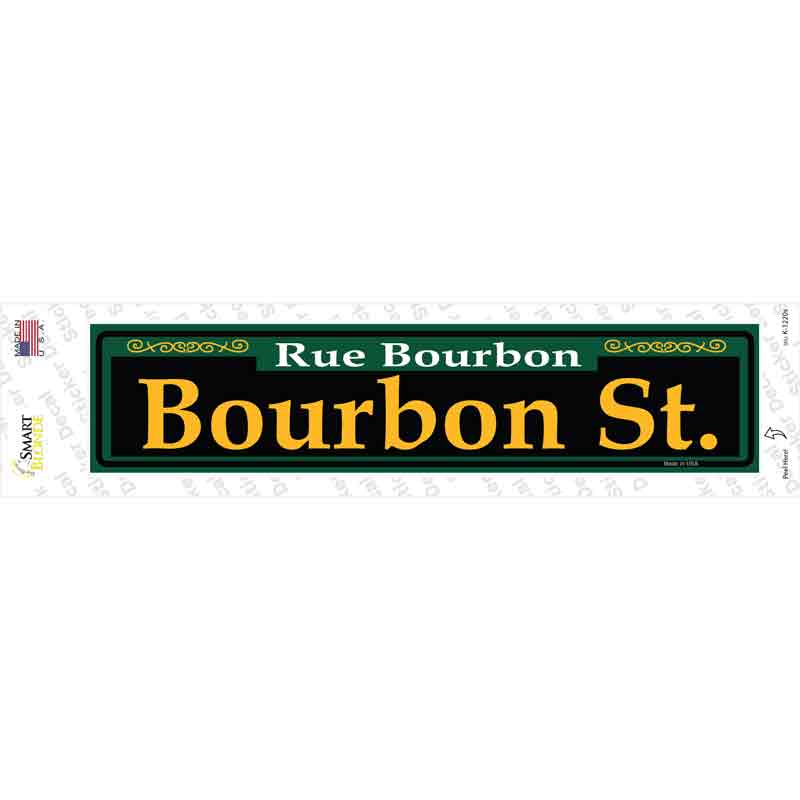 Bourbon St. Green Novelty Narrow Sticker Decal