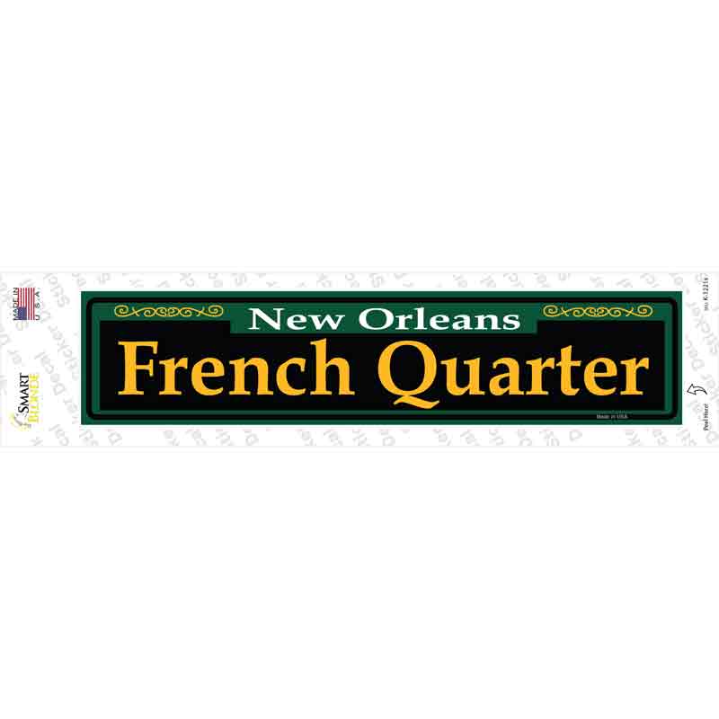 French Quarter Green Novelty Narrow Sticker Decal