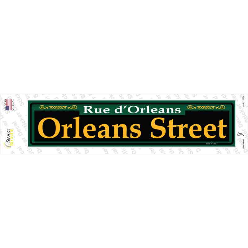 Orleans Street Green Novelty Narrow Sticker Decal