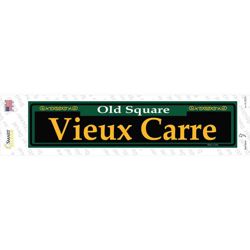 Vieux Carre Green Novelty Narrow Sticker Decal